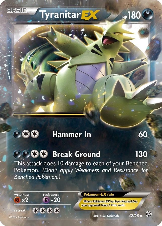 Buy Pokemon cards Australia - Tyranitar EX 42/98 - Premium Raw Card from Monster Mart - Pokémon Card Emporium - Shop now at Monster Mart - Pokémon Cards Australia. Ancient Origins, EX