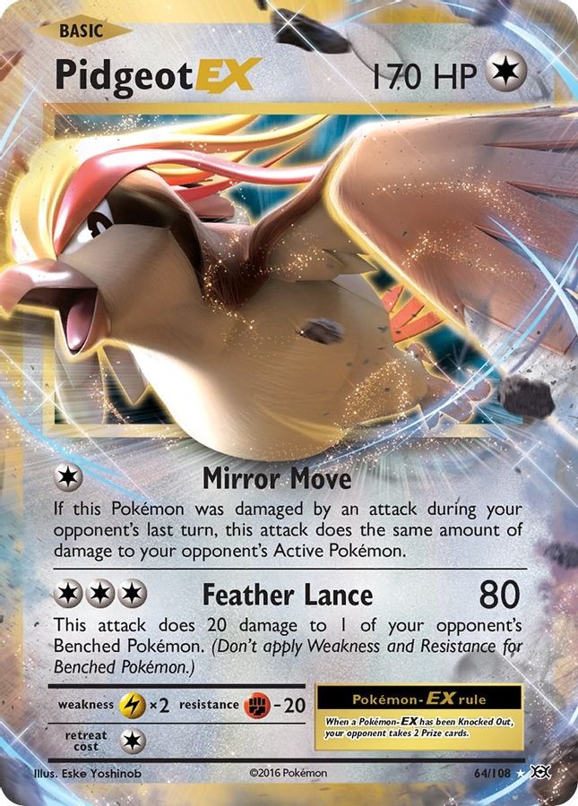 Buy Pokemon cards Australia - Pidgeot EX 64/108 - Premium Raw Card from Monster Mart - Pokémon Card Emporium - Shop now at Monster Mart - Pokémon Cards Australia. Evolutions, EX, MMB10