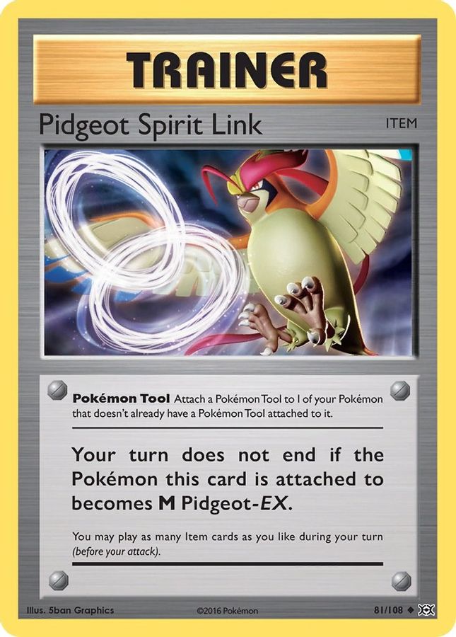 Buy Pokemon cards Australia - Pidgeot Spirit Link Reverse Holo 81/108 - Premium Raw Card from Monster Mart - Pokémon Card Emporium - Shop now at Monster Mart - Pokémon Cards Australia. Evolutions, MMB50, XY