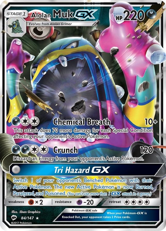 Buy Pokemon cards Australia - Muk GX 84/147 - Premium Raw Card from Monster Mart - Pokémon Card Emporium - Shop now at Monster Mart - Pokémon Cards Australia. Burning Shadows, GX, MMB30