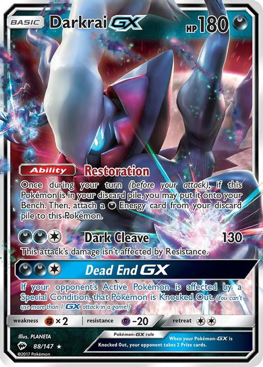 Buy Pokemon cards Australia - Darkrai GX 88/147 - Premium Raw Card from Monster Mart - Pokémon Card Emporium - Shop now at Monster Mart - Pokémon Cards Australia. Burning Shadows, GX