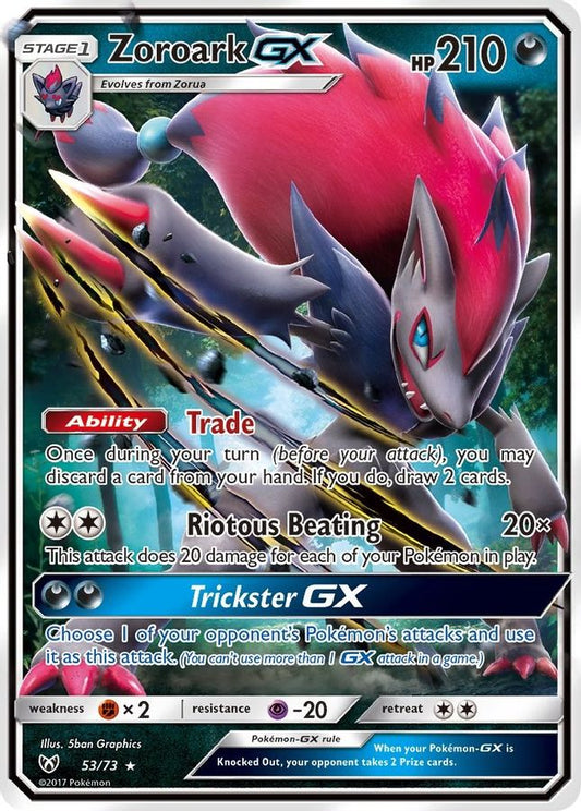 Buy Pokemon cards Australia - Zoroark GX 53/73 - Premium Raw Card from Monster Mart - Pokémon Card Emporium - Shop now at Monster Mart - Pokémon Cards Australia. GX, Shining Legends