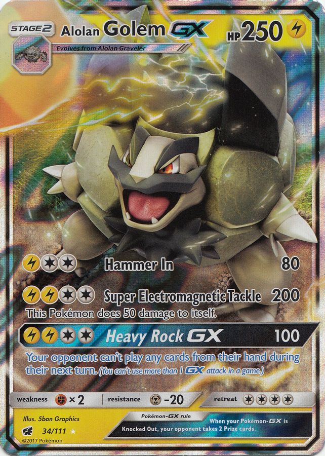 Buy Pokemon cards Australia - Golem GX 34/111 - Premium Raw Card from Monster Mart - Pokémon Card Emporium - Shop now at Monster Mart - Pokémon Cards Australia. Crimson Invasion, GX, SM
