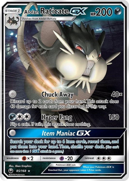 Buy Pokemon cards Australia - Raticate GX 85/168 - Premium Raw Card from Monster Mart - Pokémon Card Emporium - Shop now at Monster Mart - Pokémon Cards Australia. Celestial Storm, GX