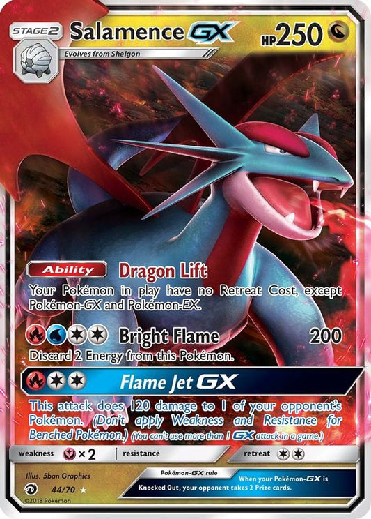 Buy Pokemon cards Australia - Salamence GX 44/70 - Premium Raw Card from Monster Mart - Pokémon Card Emporium - Shop now at Monster Mart - Pokémon Cards Australia. Dragon Majesty, GX