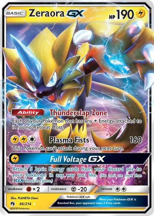Buy Pokemon cards Australia - Zeraora GX 86/214 - Premium Raw Card from Monster Mart - Pokémon Card Emporium - Shop now at Monster Mart - Pokémon Cards Australia. BF20, GX, Lost Thunder, MMB20