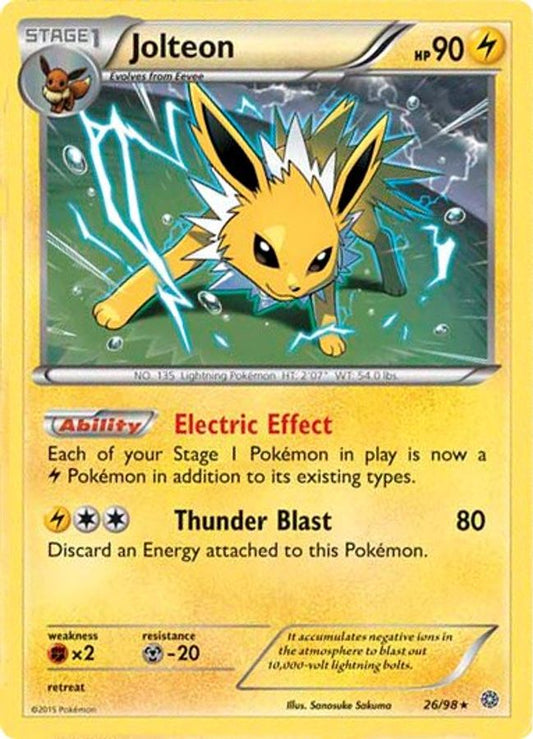Buy Pokemon cards Australia - Jolteon Cosmos Holo 26/98 - Premium Raw Card from Monster Mart - Pokémon Card Emporium - Shop now at Monster Mart - Pokémon Cards Australia. Cosmos Holo, MMB20, Promo