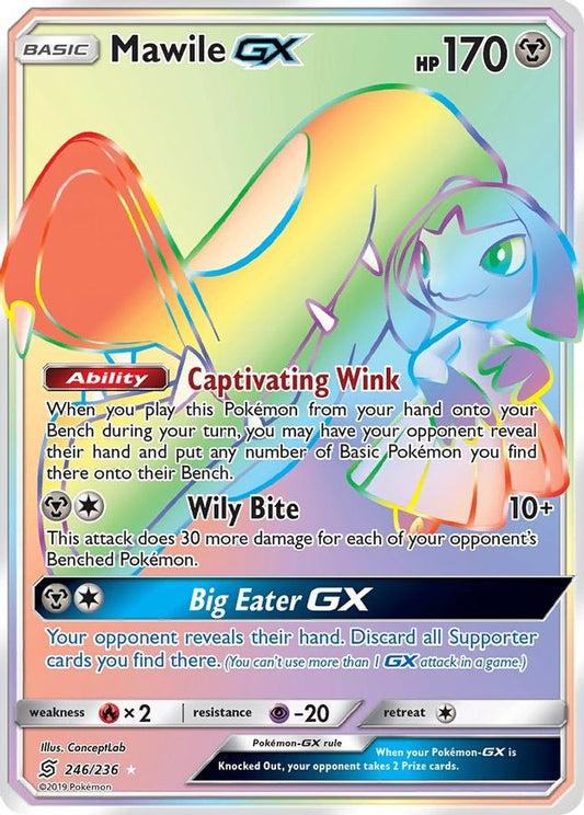 Buy Pokemon cards Australia - Mawile GX 246/236 - Premium Raw Card from Monster Mart - Pokémon Card Emporium - Shop now at Monster Mart - Pokémon Cards Australia. GX, New 11 Mar, Rainbow, Secret Rare, SM, Unified Minds