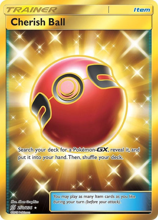 Buy Pokemon cards Australia - Cherish Ball 250/236 - Premium Raw Card from Monster Mart - Pokémon Card Emporium - Shop now at Monster Mart - Pokémon Cards Australia. Gold, MMB30, New 11 Mar, Secret Rare, SM, Trainer, Unified Minds