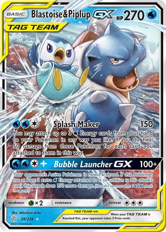 Buy Pokemon cards Australia - Blastoise & Piplup GX 38/236 - Premium Raw Card from Monster Mart - Pokémon Card Emporium - Shop now at Monster Mart - Pokémon Cards Australia. Cosmic Eclipse, GX, Tag Team, Ultra Rare