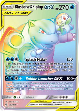 Buy Pokemon cards Australia - Blastoise & Piplup GX 253/236 - Premium Raw Card from Monster Mart - Pokémon Card Emporium - Shop now at Monster Mart - Pokémon Cards Australia. Cosmic Eclipse, GX, Rainbow, Secret Rare, Tag Team