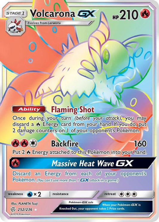 Buy Pokemon cards Australia - Volcarona GX 252/236 - Premium Raw Card from Monster Mart - Pokémon Card Emporium - Shop now at Monster Mart - Pokémon Cards Australia. Cosmic Eclipse, GX, Rainbow