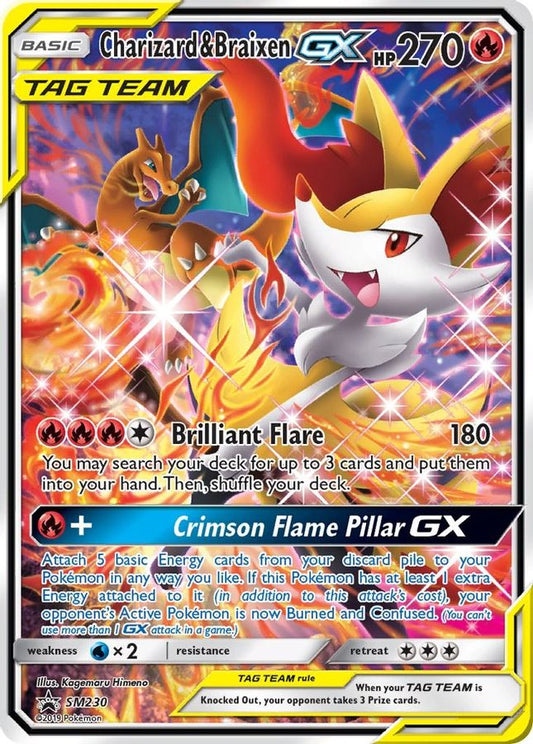Buy Pokemon cards Australia - Charizard & Braixen GX SM230 - Premium Raw Card from Monster Mart - Pokémon Card Emporium - Shop now at Monster Mart - Pokémon Cards Australia. GX, Promo, Sun & Moon, Tag Team