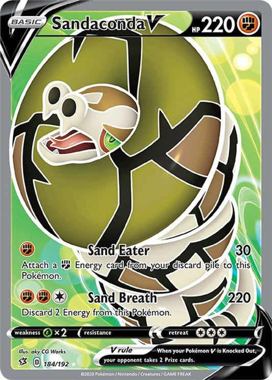 Buy Pokemon cards Australia - Sandaconda V 184/192 - Premium Raw Card from Monster Mart - Pokémon Card Emporium - Shop now at Monster Mart - Pokémon Cards Australia. Full Art, Rebel Clash