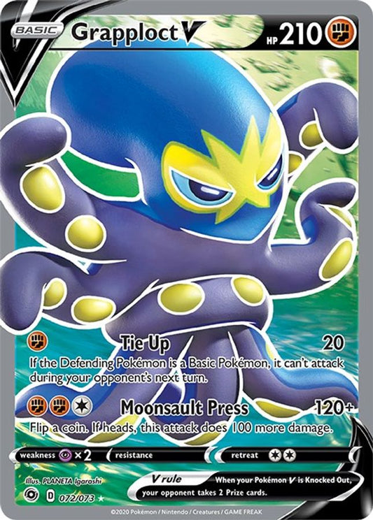 Buy Pokemon cards Australia - Grapploct V Full Art 072/073 - Premium Raw Card from Monster Mart - Pokémon Card Emporium - Shop now at Monster Mart - Pokémon Cards Australia. Champion's Path, Full Art, MMB20