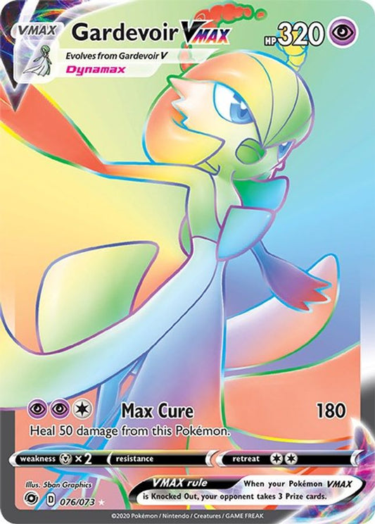 Buy Pokemon cards Australia - Gardevoir VMAX Rainbow 076/073 - Premium Raw Card from Monster Mart - Pokémon Card Emporium - Shop now at Monster Mart - Pokémon Cards Australia. Champion's Path, Rainbow, Secret Rare, VMAX
