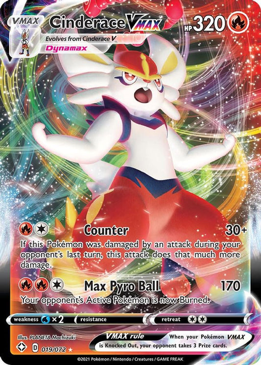 Buy Pokemon cards Australia - Cinderace VMAX 019/072 - Premium Raw Card from Monster Mart - Pokémon Card Emporium - Shop now at Monster Mart - Pokémon Cards Australia. MMB20, Shining Fates, Ultra Rare, VMAX