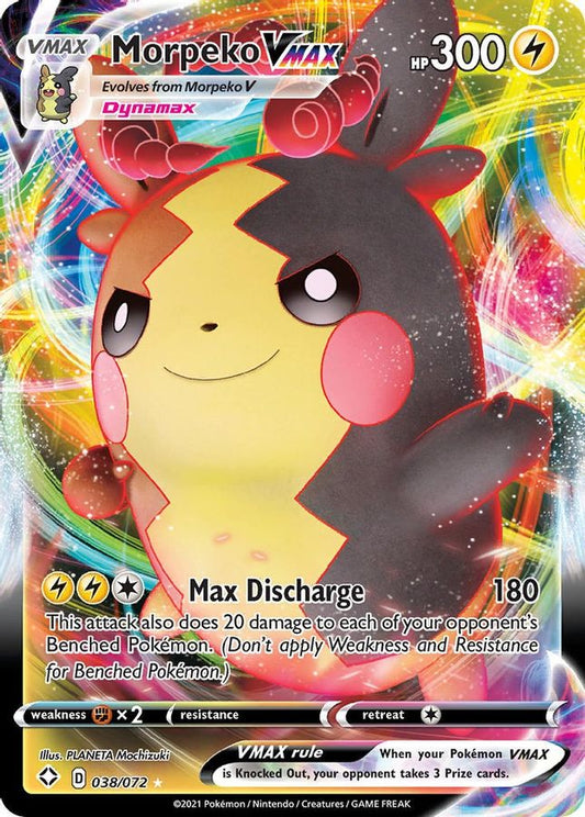 Buy Pokemon cards Australia - Morpeko VMAX 038/072 - Premium Raw Card from Monster Mart - Pokémon Card Emporium - Shop now at Monster Mart - Pokémon Cards Australia. MMB20, Shining Fates, Ultra Rare, VMAX