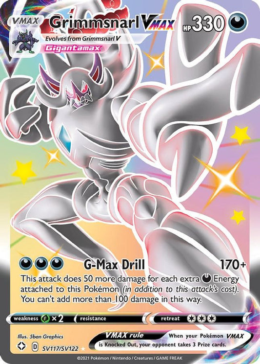 Buy Pokemon cards Australia - Grimmsnarl VMAX SV117/SV122 - Premium Raw Card from Monster Mart - Pokémon Card Emporium - Shop now at Monster Mart - Pokémon Cards Australia. Shining Fates, Shiny Vault, VMAX