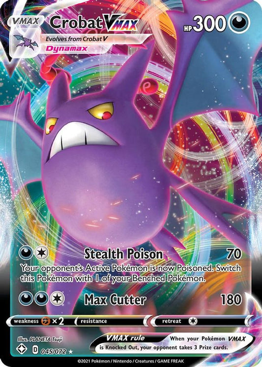 Buy Pokemon cards Australia - Crobat VMAX 045/072 - Premium Raw Card from Monster Mart - Pokémon Card Emporium - Shop now at Monster Mart - Pokémon Cards Australia. Shining Fates, Ultra Rare, VMAX