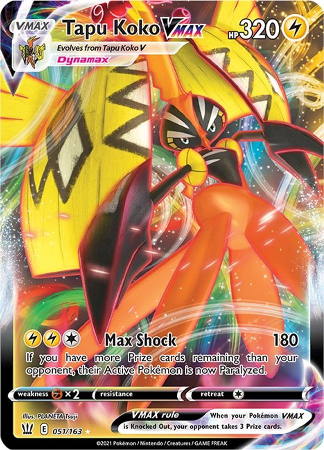 Buy Pokemon cards Australia - Tapu Koko VMAX 051/163 - Premium Raw Card from Monster Mart - Pokémon Card Emporium - Shop now at Monster Mart - Pokémon Cards Australia. Battle Styles, MMB40, VMAX
