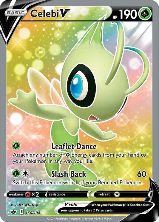 Buy Pokemon cards Australia - Celebi V 160/198 - Premium Raw Card from Monster Mart - Pokémon Card Emporium - Shop now at Monster Mart - Pokémon Cards Australia. Chilling Reign, Full Art