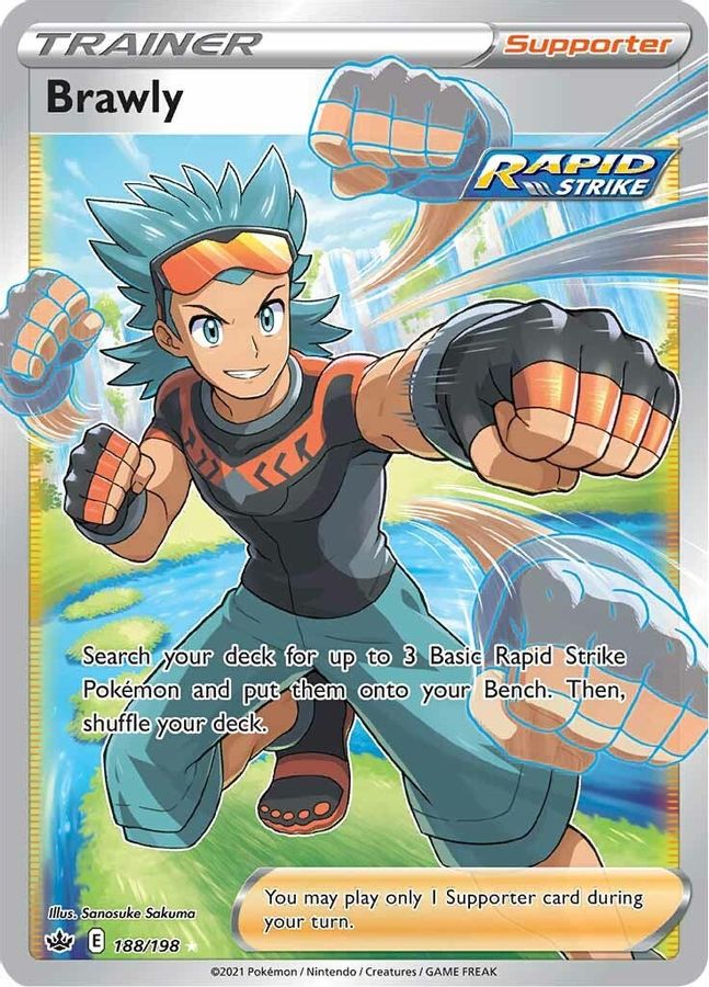 Buy Pokemon cards Australia - Brawly 188/198 - Premium Raw Card from Monster Mart - Pokémon Card Emporium - Shop now at Monster Mart - Pokémon Cards Australia. Chilling Reign, Trainer