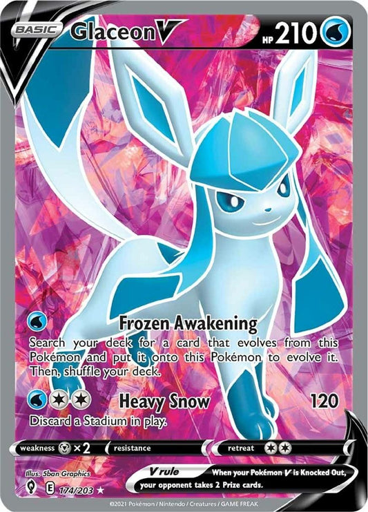 Buy Pokemon cards Australia - Glaceon V 174/203 - Premium Raw Card from Monster Mart - Pokémon Card Emporium - Shop now at Monster Mart - Pokémon Cards Australia. Evolving Skies, Full Art