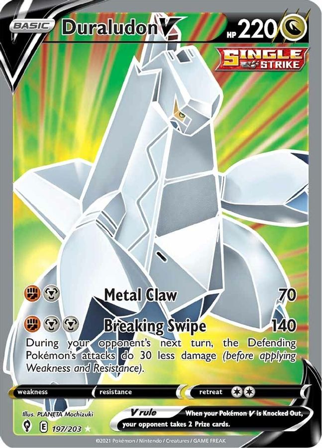 Buy Pokemon cards Australia - Duraludon V 197/203 - Premium Raw Card from Monster Mart - Pokémon Card Emporium - Shop now at Monster Mart - Pokémon Cards Australia. Evolving Skies, Full Art