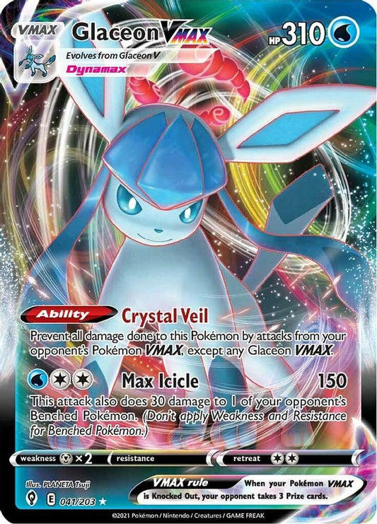 Buy Pokemon cards Australia - Glaceon VMAX 041/203 - Premium Raw Card from Monster Mart - Pokémon Card Emporium - Shop now at Monster Mart - Pokémon Cards Australia. BF30, Evolving Skies, VMAX