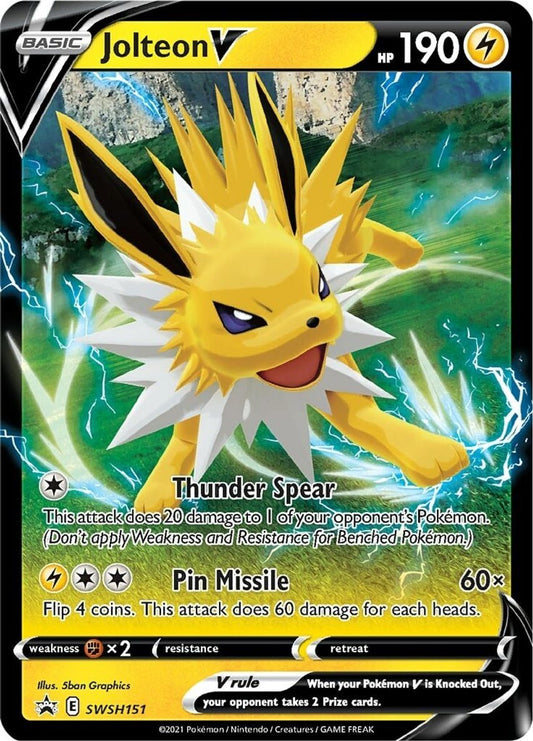 Buy Pokemon cards Australia - Jolteon V Promo SWSH151 - Premium Raw Card from Monster Mart - Pokémon Card Emporium - Shop now at Monster Mart - Pokémon Cards Australia. Promo, Sword & Shield