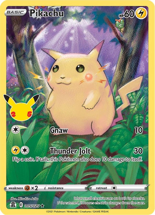 Buy Pokemon cards Australia - Pikachu 005/025 - Premium Raw Card from Monster Mart - Pokémon Card Emporium - Shop now at Monster Mart - Pokémon Cards Australia. BF10, Celebrations
