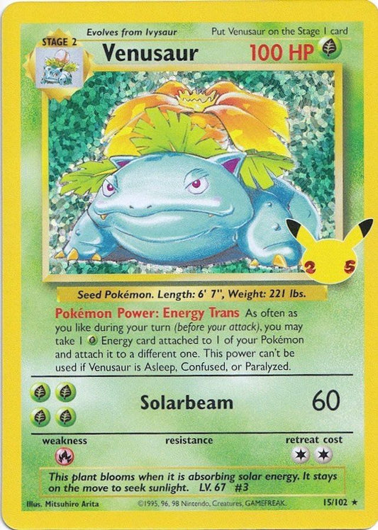 Buy Pokemon cards Australia - Venusaur 15/102 - Premium Raw Card from Monster Mart - Pokémon Card Emporium - Shop now at Monster Mart - Pokémon Cards Australia. Celebrations