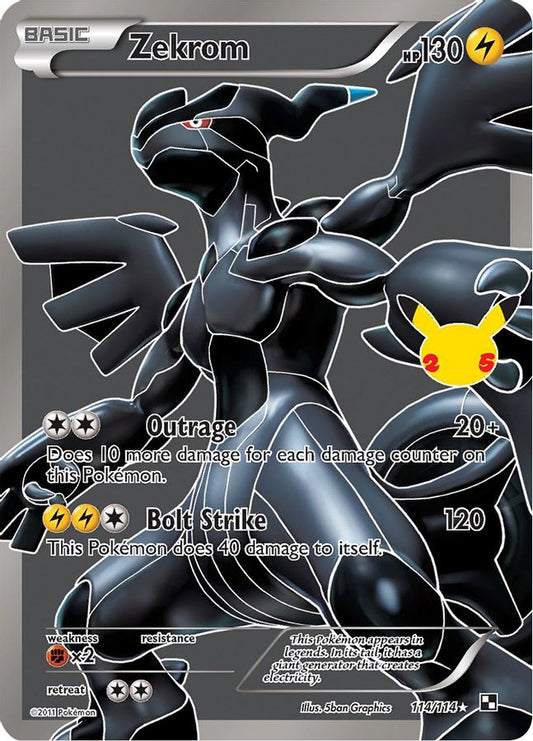 Buy Pokemon cards Australia - Zekrom 114/114 (Celebrations) - Premium Raw Card from Monster Mart - Pokémon Card Emporium - Shop now at Monster Mart - Pokémon Cards Australia. Celebrations, MMB20