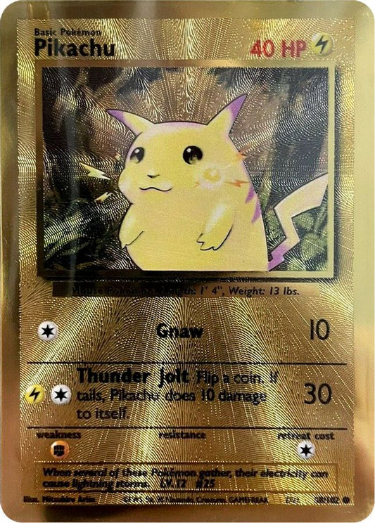 Buy Pokemon cards Australia - Pikachu 58/102 - Premium Raw Card from Monster Mart - Pokémon Card Emporium - Shop now at Monster Mart - Pokémon Cards Australia. Celebrations, Gold, Metal, MMB10, Promo