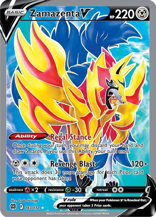 Buy Pokemon cards Australia - Zamazenta V 163/172 - Premium Raw Card from Monster Mart - Pokémon Card Emporium - Shop now at Monster Mart - Pokémon Cards Australia. Brilliant Stars, Full Art