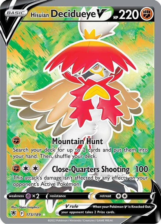 Buy Pokemon cards Australia - Decidueye V 173/189 - Premium Raw Card from Monster Mart - Pokémon Card Emporium - Shop now at Monster Mart - Pokémon Cards Australia. Astral Radiance, Full Art