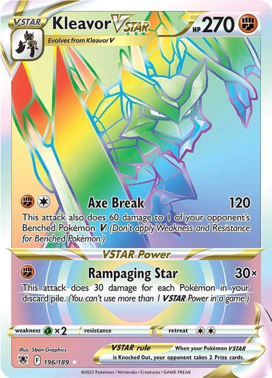 Buy Pokemon cards Australia - Kleavor VSTAR 196/189 - Premium Raw Card from Monster Mart - Pokémon Card Emporium - Shop now at Monster Mart - Pokémon Cards Australia. Astral Radiance, Rainbow, Trainer