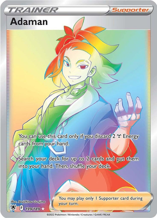 Buy Pokemon cards Australia - Adaman 199/189 - Premium Raw Card from Monster Mart - Pokémon Card Emporium - Shop now at Monster Mart - Pokémon Cards Australia. Astral Radiance, Rainbow, Trainer