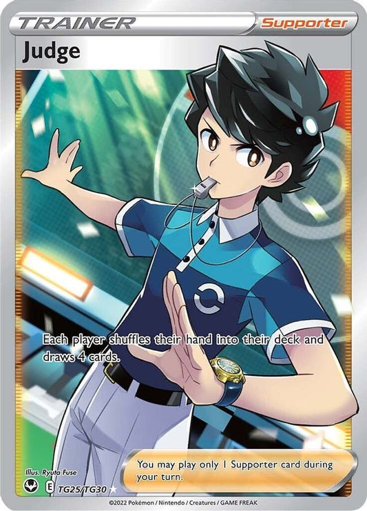 Buy Pokemon cards Australia - Judge TG25/TG30 - Premium Raw Card from Monster Mart - Pokémon Card Emporium - Shop now at Monster Mart - Pokémon Cards Australia. Silver Tempest, Trainer, Trainer Gallery