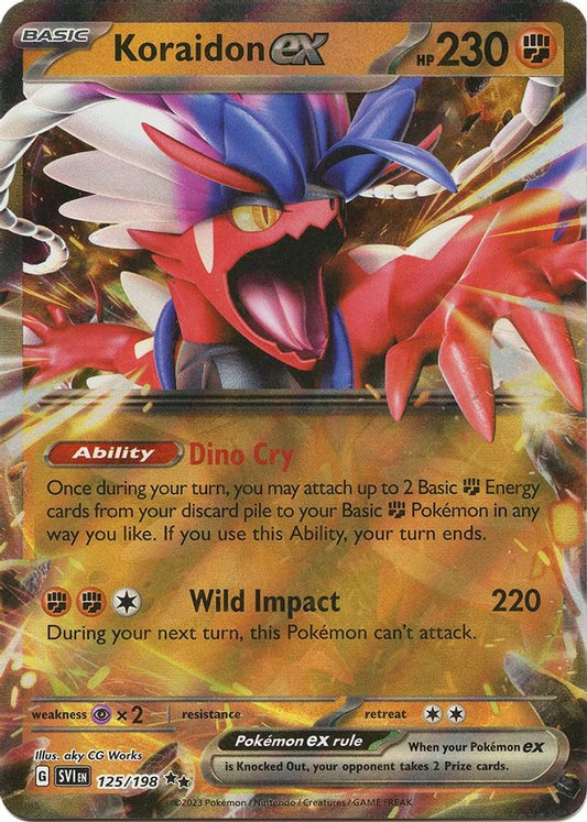 Buy Pokemon cards Australia - Koraidon EX 125/198 - Premium Raw Card from Monster Mart - Pokémon Card Emporium - Shop now at Monster Mart - Pokémon Cards Australia. EX, MMB40, Scarlet & Violet, Scarlet & Violet Base Set