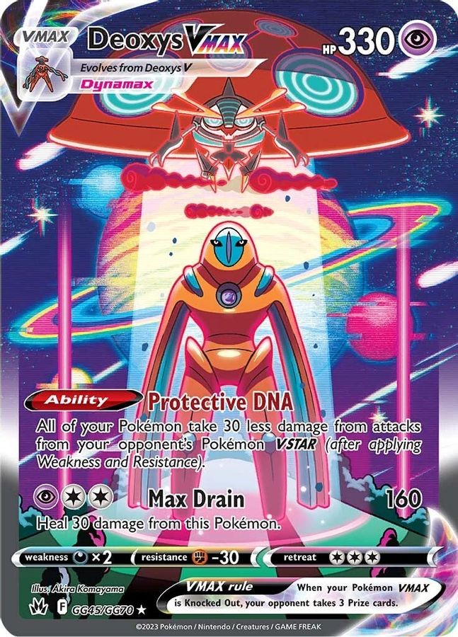 Buy Pokemon cards Australia - Deoxys VMAX GG45/GG70 - Premium Raw Card from Monster Mart - Pokémon Card Emporium - Shop now at Monster Mart - Pokémon Cards Australia. Crown Zenith, Galarian Gallery, VMAX
