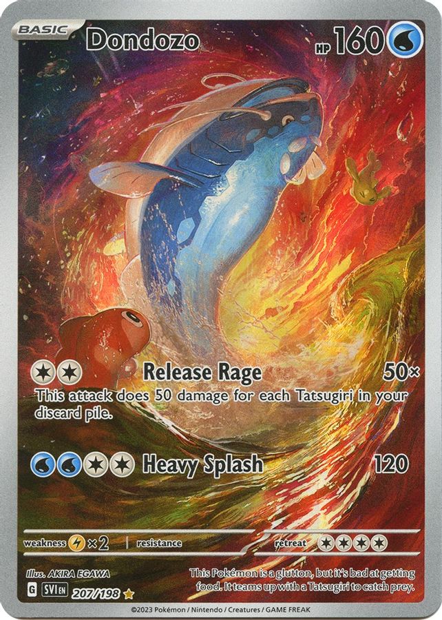 Buy Pokemon cards Australia - Dondozo 207/198 - Premium  from Monster Mart - Pokémon Card Emporium - Shop now at Monster Mart - Pokémon Cards Australia. Illustration Rare, Scarlet & Violet, Scarlet & Violet Base Set