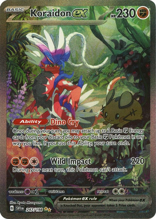 Buy Pokemon cards Australia - Koraidon EX 247/198 - Premium Raw Card from Monster Mart - Pokémon Card Emporium - Shop now at Monster Mart - Pokémon Cards Australia. EX, Scarlet & Violet, Scarlet & Violet Base Set, Special Illustration Rare