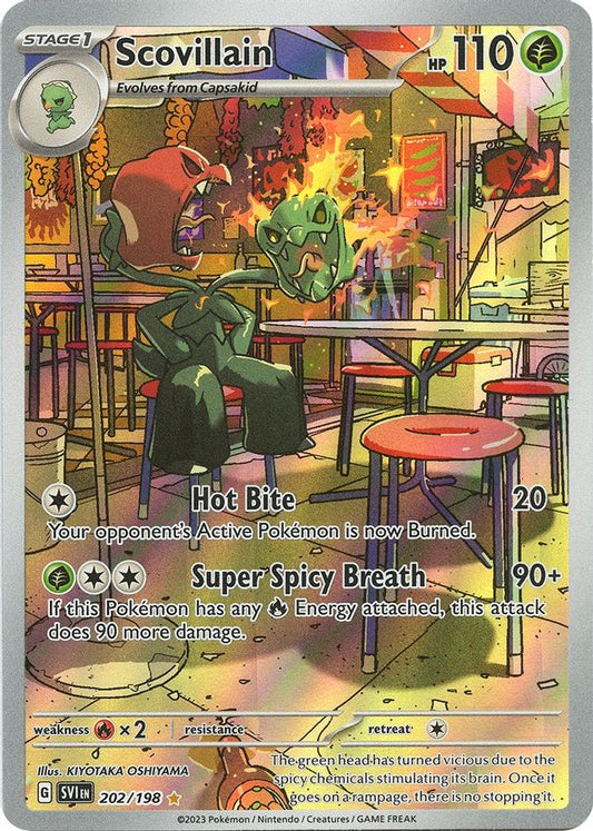 Buy Pokemon cards Australia - Scovillain 202/198 - Premium  from Monster Mart - Pokémon Card Emporium - Shop now at Monster Mart - Pokémon Cards Australia. Illustration Rare, Scarlet & Violet, Scarlet & Violet Base Set