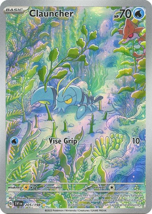 Buy Pokemon cards Australia - Clauncher 205/198 - Premium Raw Card from Monster Mart - Pokémon Card Emporium - Shop now at Monster Mart - Pokémon Cards Australia. Illustration Rare, Scarlet & Violet, Scarlet & Violet Base Set