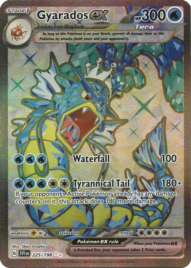 Buy Pokemon cards Australia - Gyarados EX 225/198 - Premium Raw Card from Monster Mart - Pokémon Card Emporium - Shop now at Monster Mart - Pokémon Cards Australia. EX, MMB10, Scarlet & Violet, Scarlet & Violet Base Set