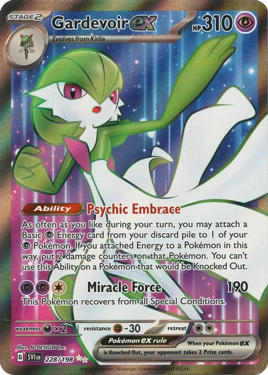 Buy Pokemon cards Australia - Gardevoir EX 228/198 - Premium Raw Card from Monster Mart - Pokémon Card Emporium - Shop now at Monster Mart - Pokémon Cards Australia. EX, MMB10, Scarlet & Violet, Scarlet & Violet Base Set