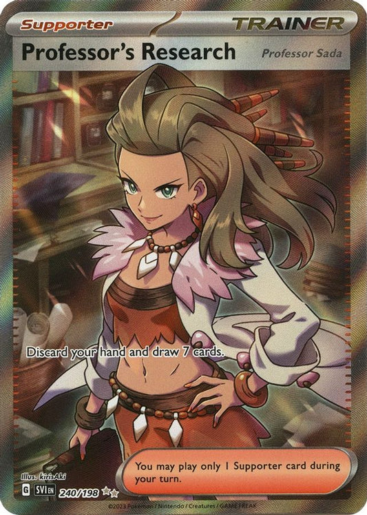 Buy Pokemon cards Australia - Professor's Research 240/198 - Premium Raw Card from Monster Mart - Pokémon Card Emporium - Shop now at Monster Mart - Pokémon Cards Australia. Scarlet & Violet, Scarlet & Violet Base Set, Trainer