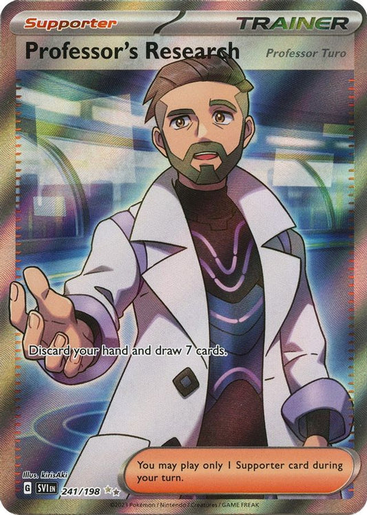 Buy Pokemon cards Australia - Professor's Research 241/198 - Premium Raw Card from Monster Mart - Pokémon Card Emporium - Shop now at Monster Mart - Pokémon Cards Australia. Scarlet & Violet, Scarlet & Violet Base Set, Trainer, Ultra Rare